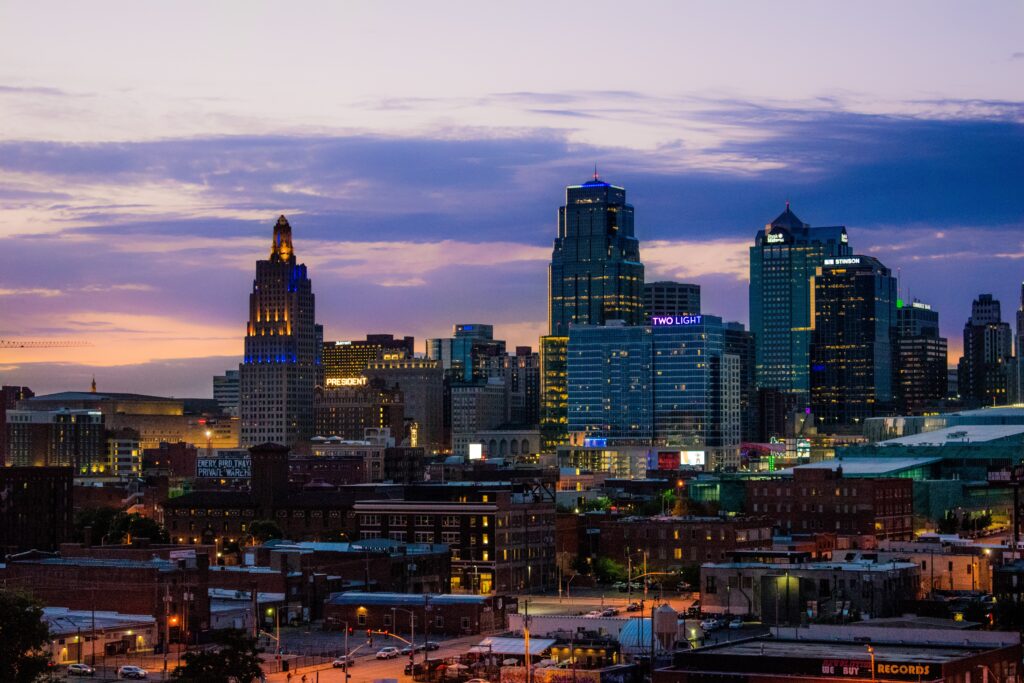 Kansas City travel guide things to do in Kansas City the KC Crossroads at night